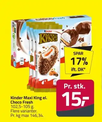 Fleggaard Kinder Maxi King el. Choco Fresh tilbud