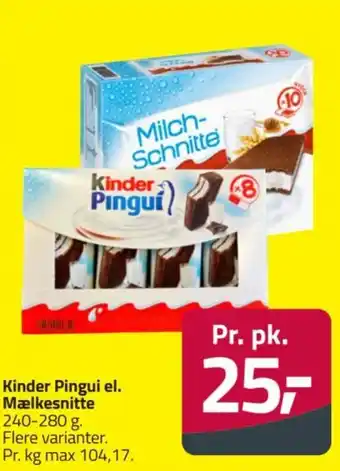 Fleggaard Kinder Pingui el. Mælkesnitte tilbud