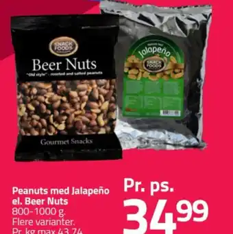 Fleggaard Peanuts med Jalapeño Pr. ps. el. Beer Nuts tilbud