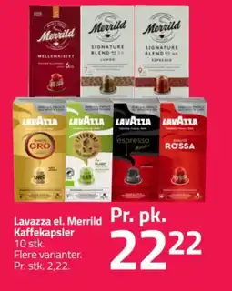 Fleggaard Lavazza el. Merrild Kaffekapsler 10 stk. tilbud