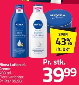 Fleggaard Nivea Lotion el. Creme tilbud