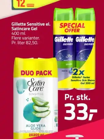 Fleggaard Gillette Sensitive el. Satincare Gel tilbud