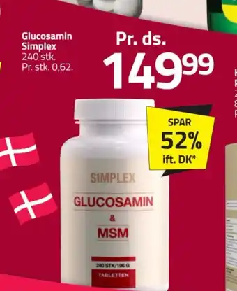 Fleggaard Glucosamin Simplex 240 stk. tilbud