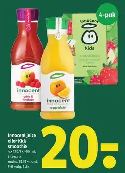 Coop 365 Innocent juice eller Kids smoothie tilbud