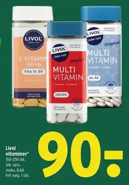 Coop 365 Livol vitaminer tilbud