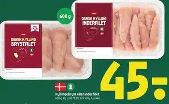 Coop 365 Kyllingebryst eller inderfilet tilbud