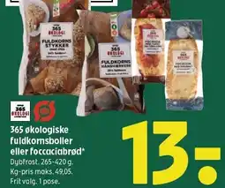 Coop 365 365 økologisk fuldkornsboller eller foccaciabrød tilbud