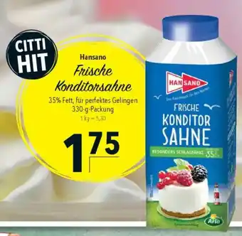 Citti HANSANO Frische konditorsahne tilbud