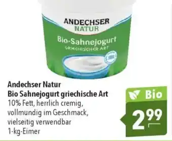 Citti ANDECHSER NATUR Bio-sahnejogurt griechische art tilbud