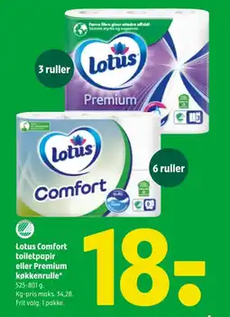 Coop 365 LOTUS Comfort toiletpapir eller Premium køkkenrulle tilbud