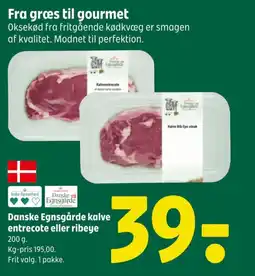 Coop 365 Danske Egnsgårde kalve entrecote eller ribeye tilbud