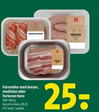 Coop 365 Farsruller med bacon, medister eller forloren hare tilbud