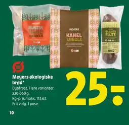 Coop 365 Meyers økologiske brød tilbud