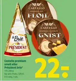 Coop 365 CASTELLO premium smelt eller Président brie tilbud