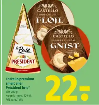 Coop 365 CASTELLO premium smelt eller Président brie tilbud