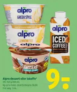 Coop 365 Alpro dessert eller iskaffe tilbud