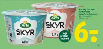 Coop 365 ARLA Airy skyr med jordbær eller kokos/hvid chokolade tilbud