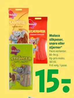 Coop 365 MALACO slikposer, snøre eller stjerner tilbud