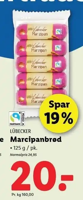 Lidl Marcipanbrød 125 g tilbud