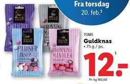 Lidl Toms Guldknas 75 g tilbud