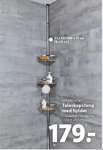 Lidl LIVARNO HOME® Teleskopstang med hylder tilbud