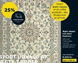 Erling - Christensen Ægte tæppe Iran Nain Kashmar tilbud