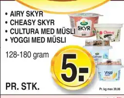 ABC Lavpris Airy skyr • Cheasy skyr • Cultura med müsli • Yoggi med müsli tilbud