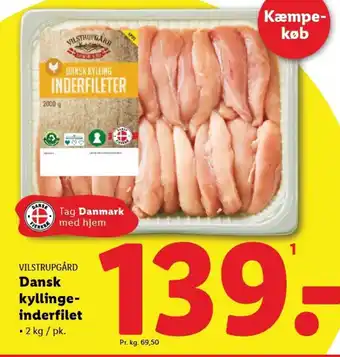 Lidl VILSTRUPGÅRD Dansk kyllinge- inderfilet tilbud