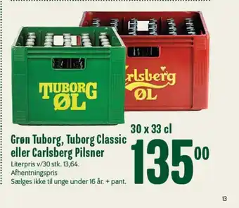 Min Købmand Grøn Tuborg, Tuborg Classic eller Carlsberg Pilsner tilbud