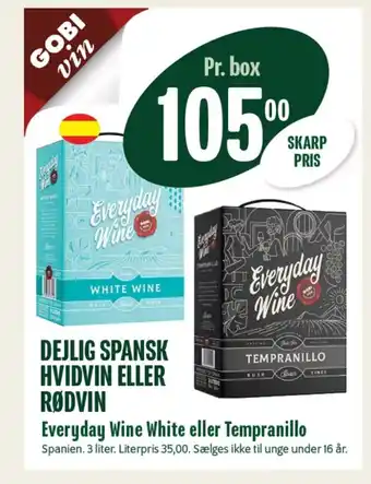 Min Købmand Everyday Wine White eller Tempranillo tilbud