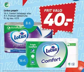 Bilka LOTUS papir tilbud