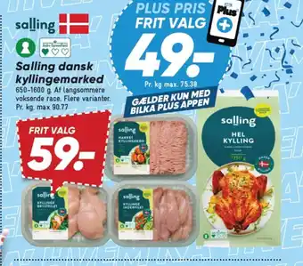 Bilka Salling dansk kyllingemarked tilbud