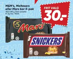 Bilka M&M's, Maltesers eller Mars bar 5-pak tilbud