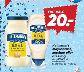 Bilka HELLMANN'S mayonnaise, ketchup eller dressing tilbud