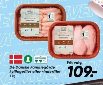 Bilka De Danske Familiegårde kyllingefilet eller -inderfilet tilbud