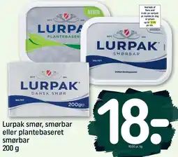 REMA 1000 Lurpak smør, smørbar eller plantebaseret smørbar 200 g tilbud