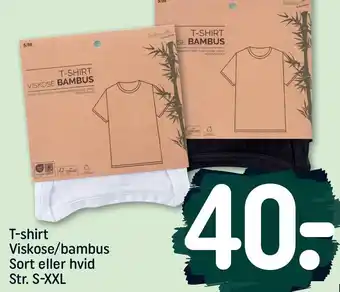 REMA 1000 T-shirt Viskose/bambus Sort eller hvid Str. S-XXL tilbud