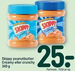 REMA 1000 Skippy peanutbutter Creamy eller crunchy tilbud