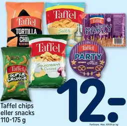 REMA 1000 Taffel chips eller snacks 110-175 g tilbud