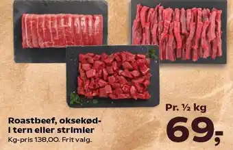 Kvickly Roastbeef, oksekød- i tern eller strimler tilbud