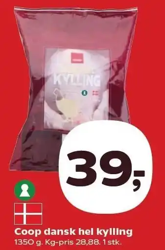 Kvickly Coop dansk hel kylling tilbud