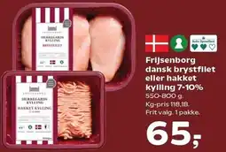 Kvickly Frijsenborg dansk brystfilet eller hakket kylling 7-10% tilbud