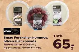 Kvickly Smag Forskellen hummus, oliven eller spreads - 3 stk tilbud