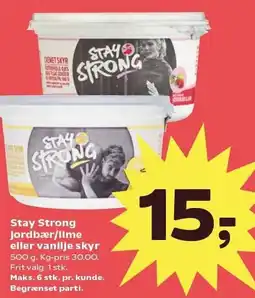 Kvickly Stay Strong Jordbær/lime eller vanilje skyr tilbud