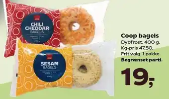 Kvickly Coop bagels eller croissanter tilbud