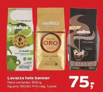 Kvickly Lavazza hele bønner tilbud