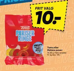 Bilka Toms eller Malaco poser tilbud