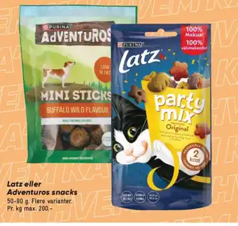 Bilka Latz eller Adventuros snacks tilbud