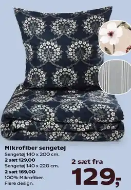 Kvickly Mikrofiber sengetøj - 2 sæt tilbud