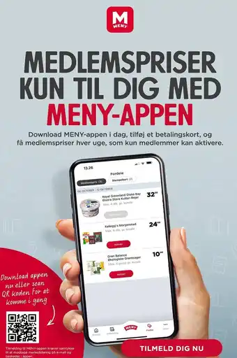 MENY MEDLEMSPRISER KUN TIL DIG MED MENY-APPEN tilbud